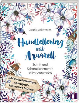 Kartonierter Einband Handlettering mit Aquarell von Claudia Ackermann