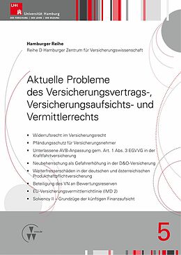 E-Book (pdf) Aktuelle Probleme des Versicherungsvertrags-, Versicherungsaufsichts- und Vermittlerrechts von Holger Drees, Robert Koch, Martin Nell