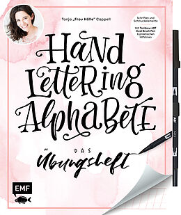 Kartonierter Einband Handlettering Alphabete  Das Übungsheft mit original Tombow ABT Dual Brush Pen von Tanja Cappell