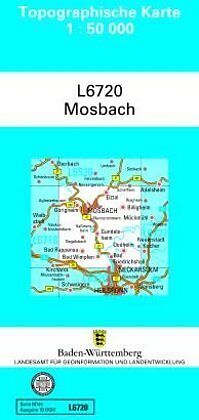 (Land)Karte L6720 Mosbach von 