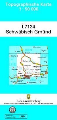 (Land)Karte L7124 Schwäbisch Gmünd von 