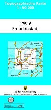 (Land)Karte L7516 Freudenstadt von 