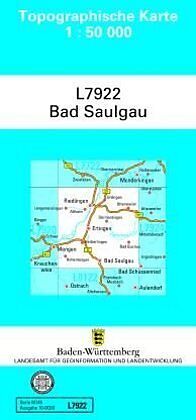 gefaltete (Land)Karte L7922 Bad Saulgau von 