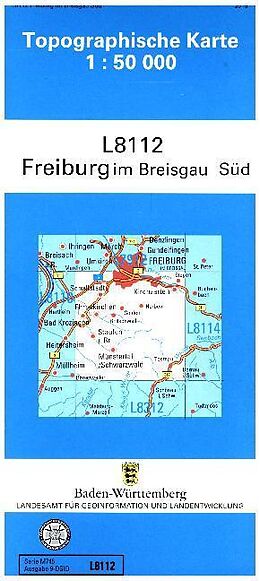 gefaltete (Land)Karte L8112 Freiburg im Breisgau Süd von 