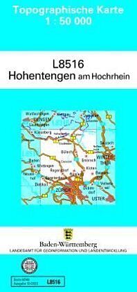 gefaltete (Land)Karte L8514 Laufenburg (Baden) von 