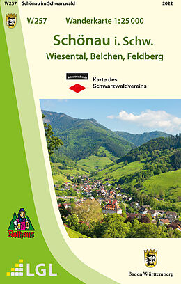 (Land)Karte W257 Wanderkarte 1:25 000 Schönau im Schwarzwald von LGL