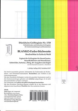 Kartonierter Einband DürckheimRegister® BLANKO: FARBE-GROSS Beschreibbar von Constantin von Dürckheim