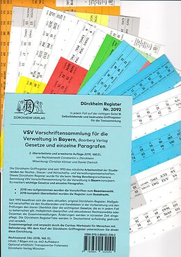 Kartonierter Einband DürckheimRegister® VSV BAYERN Vorschriftensammlung für die Verwaltung in Bayern, BOORBERG VERLAG von Constantin Dürckheim