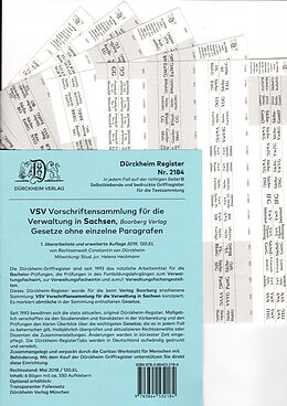 Loseblatt DürckheimRegister® VSV SACHSEN, BOORBERG Verlag von Constantin Dürckheim