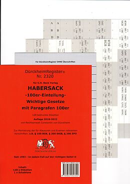 Kartonierter Einband DürckheimRegister® HABERSACK-100er-Einteilung von Constantin Dürckheim