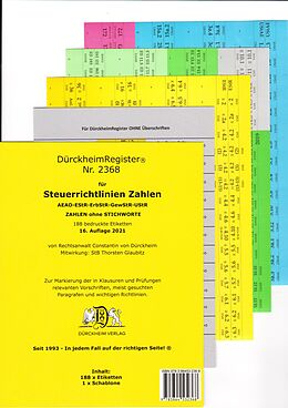 Loseblatt DürckheimRegister® STEUERRICHTLINIEN Gesetze und §§, ohne Stichworte von Thorsten Glaubitz, Constantin Dürckheim