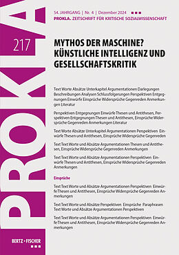 Kartonierter Einband Mythos der Maschine? Künstliche Intelligenz und Gesellschaftskritik von Prokla 217