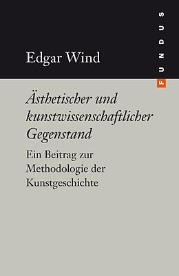 Fester Einband Ästhetischer und kunstwissenschaftlicher Gegenstand von Edgar Wind