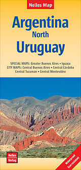 (Land)Karte Nelles Map Landkarte Argentina: North, Uruguay | Argentinien : Nord, Uruguay | Argentine : Nord, Uruguay | Argentina : Norte, Uruguay von 