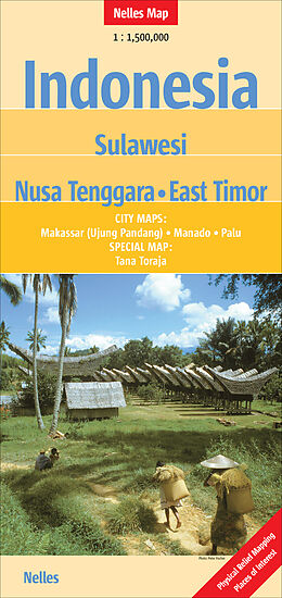 gefaltete (Land)Karte Indonesia : Sulawesi, Nusa Tenggara - East Timor von 