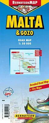 gefaltete (Land)Karte Malta & Gozo von 