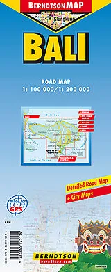 gefaltete (Land)Karte Bali von