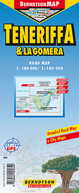 gefaltete (Land)Karte Teneriffa & La Gomera/Tenerife & La Gomera 100000 von 
