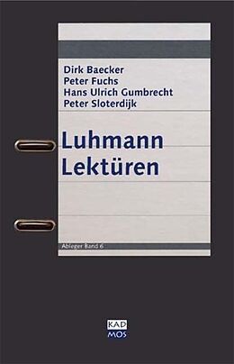 Kartonierter Einband Luhmann Lektüren von Dirk Baecker, Norbert Bolz, Peter Fuchs