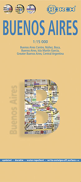 gefaltete (Land)Karte Buenos Aires, Borch Map von 