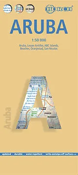 gefaltete (Land)Karte Aruba, Borch map von 