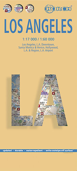 gefaltete (Land)Karte Los Angeles, Borch Map von 