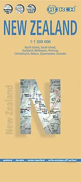 (Land)Karte New Zealand, Neuseeland, Borch Map von 