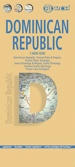 (Land)Karte Dominican Republic, Dominikanische Republik, Borch map von 