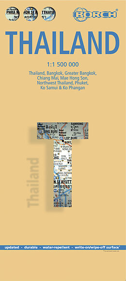 gefaltete (Land)Karte Thailand, Borch Map von 