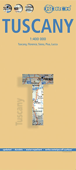 (Land)Karte Tuscany, Toskana, Borch Map von 