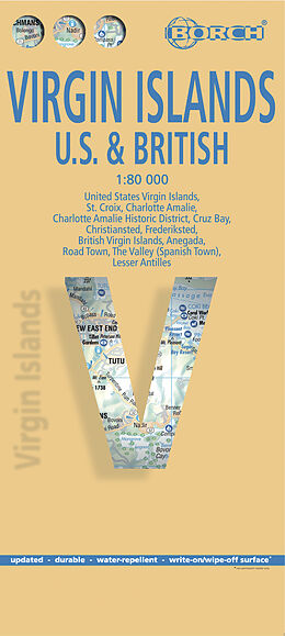 (Land)Karte Borch Map Virgin Islands U.S. &amp; British von 