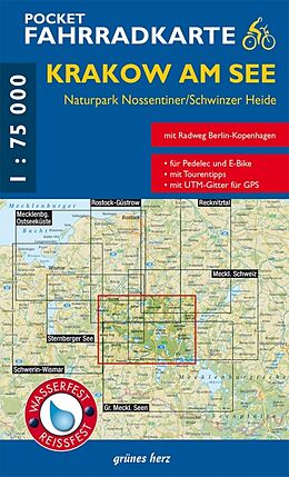 (Land)Karte Pocket-Fahrradkarte Krakow am See, Nossentiner/Schwinzer Heide von Lutz Gebhardt