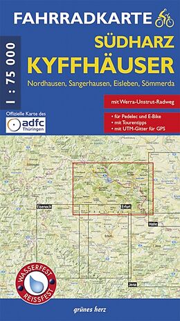 (Land)Karte Fahrradkarte Südharz, Kyffhäuser von 