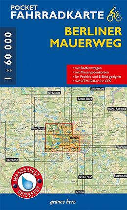 (Land)Karte Pocket-Fahrradkarte Berliner Mauerweg von 