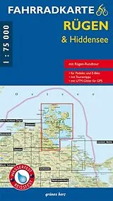 (Land)Karte Fahrradkarte Rügen & Hiddensee von 