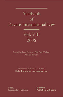 eBook (pdf) Yearbook of Private International Law 8 (2006) de Petar Sarcevic, Paul Volken, Andrea Bonomi