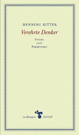 E-Book (epub) Verehrte Denker von Henning Ritter