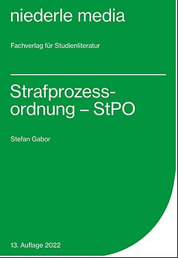 Kartonierter Einband Strafprozessordnung - StPO - 2022 von Stefan Gabor