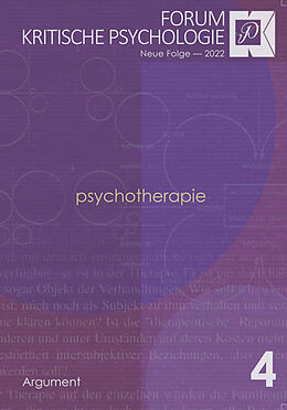 Kartonierter Einband Forum Kritische Psychologie / Psychotherapie von 