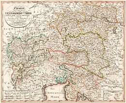 (Land)Karte Historische Karte: Der Österreichische Kreis - auch Österreichische Reichskreis, 1796 von Franz L Güssefeld