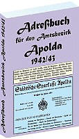 Kartonierter Einband Adreßbuch für den Amtsgerichtsbezirk Apolda 1942 / 1943 von 