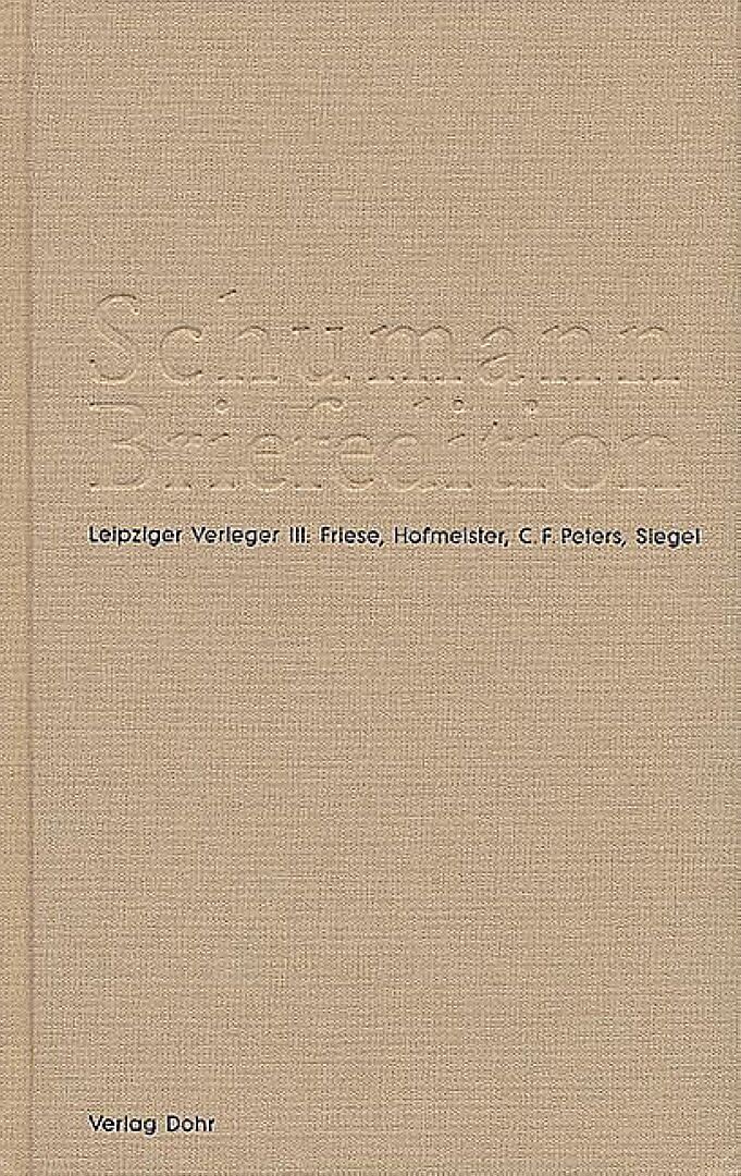 Schumann-Briefedition / Schumann-Briefedition III.3