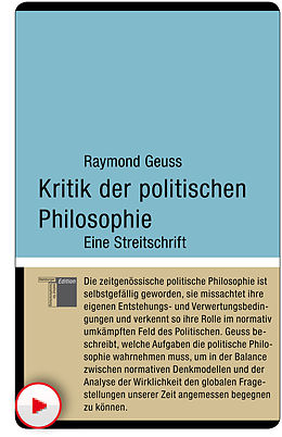 E-Book (pdf) Kritik der politischen Philosophie von Raymond Geuss