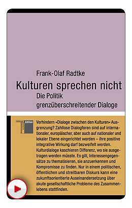 E-Book (pdf) Kulturen sprechen nicht von Frank-Olaf Radtke