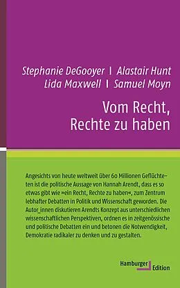 E-Book (pdf) Vom Recht, Rechte zu haben von Stephanie DeGooyer, Alastair Hunt, Lida Maxwell