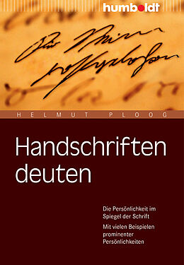 Kartonierter Einband Handschriften deuten von Dr. Helmut Ploog