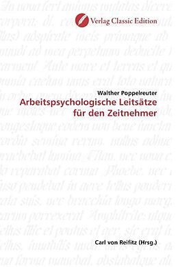 Kartonierter Einband Arbeitspsychologische Leitsätze für den Zeitnehmer von Walther Poppelreuter
