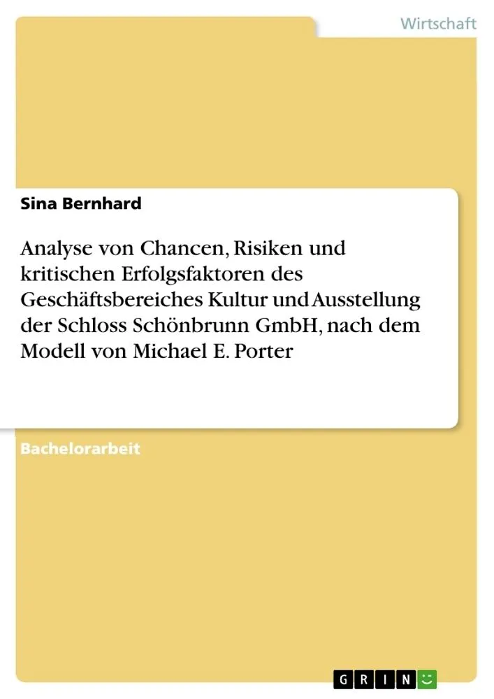 Analyse von Chancen, Risiken und kritischen Erfolgsfaktoren des Geschäftsbereiches Kultur und Ausstellung der Schloss Schönbrunn GmbH, nach dem Modell von Michael E. Porter