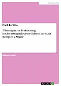 E-Book (pdf) "Planungen zur Evakuierung hochwassergefährdeter Gebiete der Stadt Kempten / Allgäu" von Frank Bertling