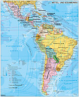 (Land)Karte Mittel- und Südamerika politisch von Heinrich Stiefel